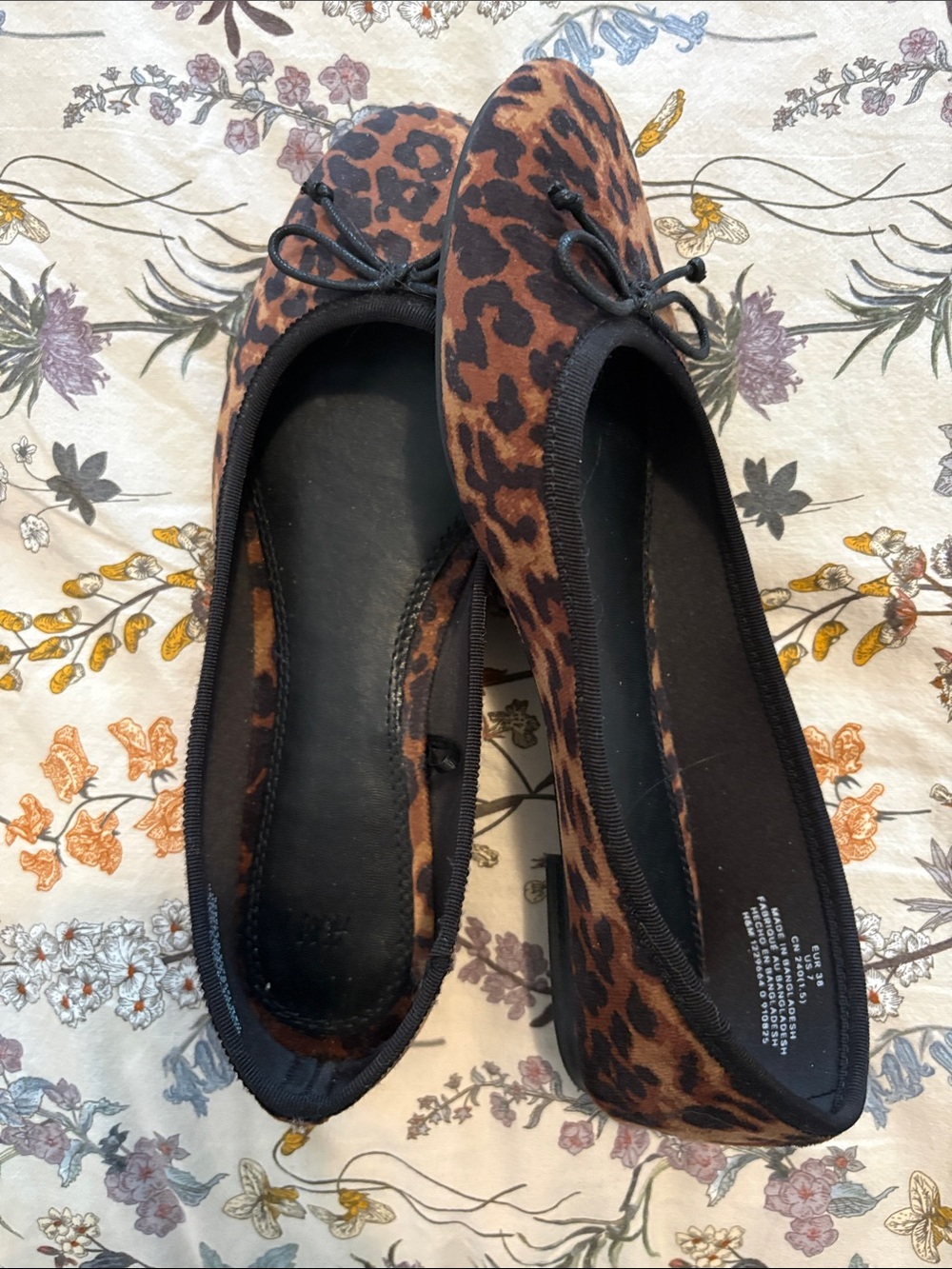 H&M Leopard Print Ballet Flats - Black & Brown